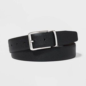 Men's Feather Edge Reversible Non Stretch Belt - Goodfellow &‎ Co™ Black L